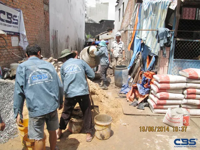Xây dựng mới nhà chị Kim Lan, Điện Biên Phủ, Bình Thạnh — thi công