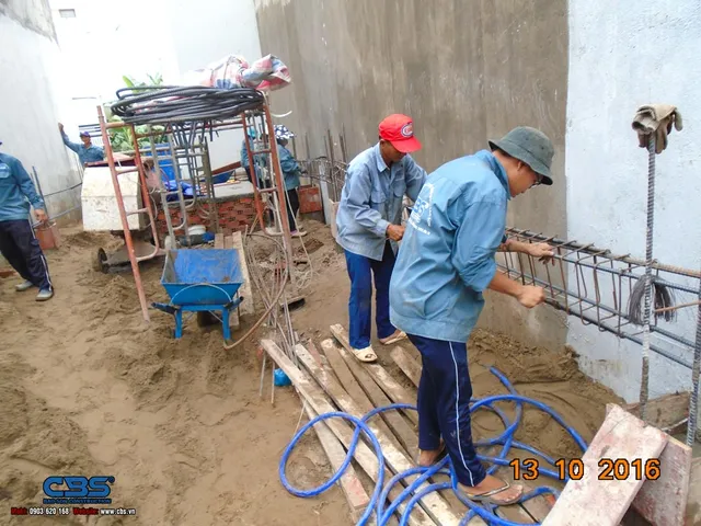 Xây dựng mới nhà anh Tính, Quận 9 — thi công
