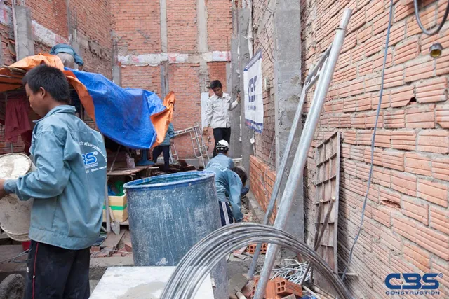 Xây dựng mới nhà anh Thái Đồng Tiến, Tân Bình — thi công