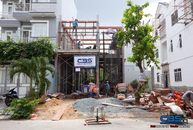 Xây dựng mới nhà anh Quốc – Bình Chánh — thi công