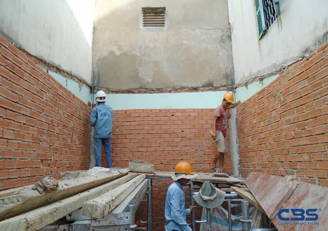 Xây dựng mới nhà chị Châu, Quận 11 — thi công