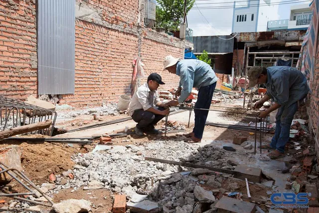 Xây dựng mới nhà anh Dũng, Quận 8 — thi công