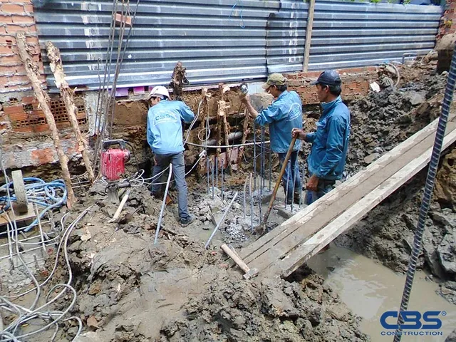 Xây dựng mới nhà anh Dũng, Quận 8 — thi công