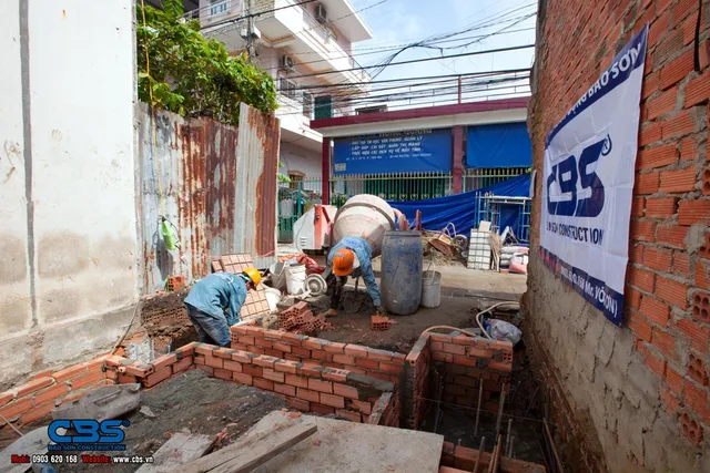 Xây dựng mới nhà chị Hương – Biên Hòa — thi công