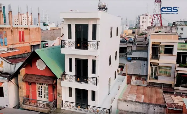 Nhà phố 5m x 13m hai mặt tiền trên phố Nguyễn Văn Linh, Quận 7 — hoàn thành